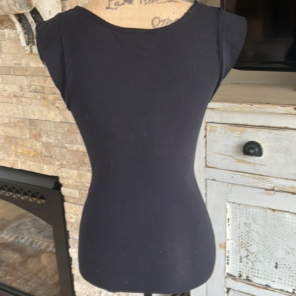Spanx black scoop neck cap sleeve body shaper shapewear